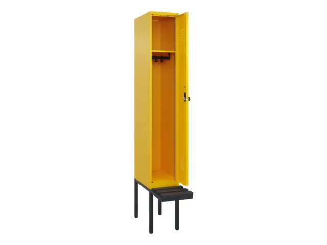 locker met bank,HxBxD 2120x300x815mm,1vak,vak B 300mm,draaigrendel