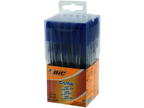 Balpen Bic Cristal medium blauw in tubo verpakking