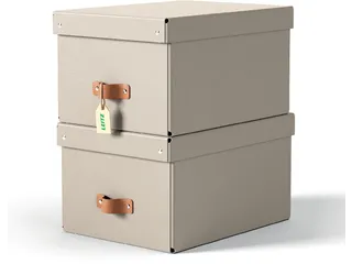 Puro opbergdoos medium A4 17 liter beige 2 stuks - 2