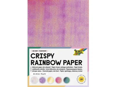 Regenboogpapier Folia 23x33cm iriserend 75gr 10 vel assorti