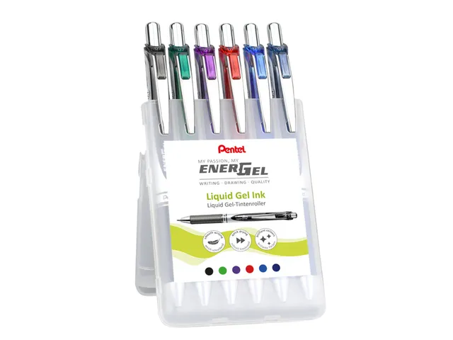 Roller gel Pentel Energel BL77 Medium assorti étui 6 pièces