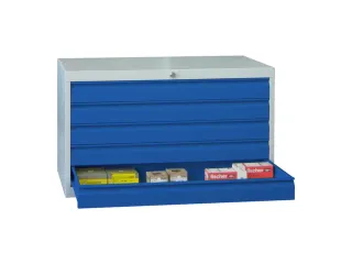 ladekast HxBxD 600x1023x600mm 5laden slot RAL7035 front RAL5010 - 2