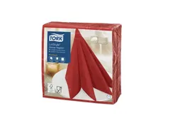 Linstyle Dinnerservet 39x39cm 1/4 vouw rood 12x50 stuks