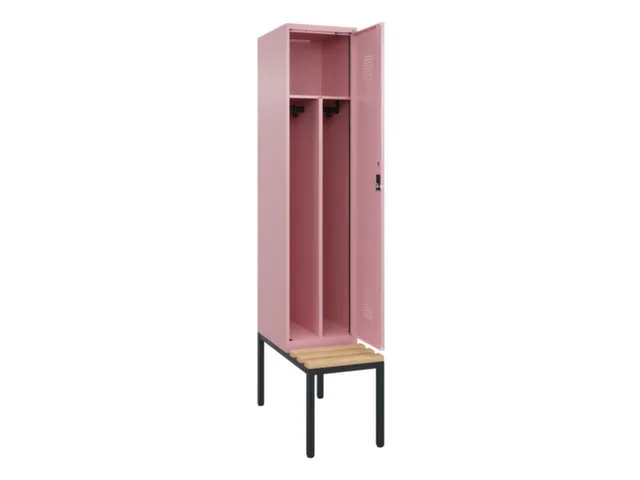 locker met bank,voor scheiding van kleding,HxBxD 2120x400x815mm,1vak