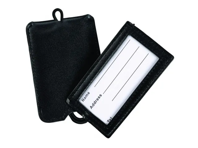 Juscha Kofferlabel Zwart Leder