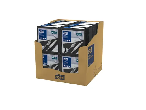 Tork 509419 Textured Dinnerservet zwart 39x39cm 1000 Stuks