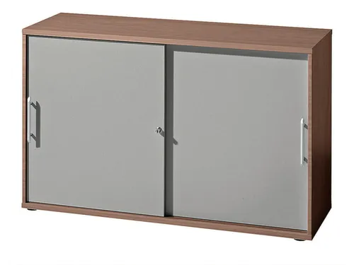 Schuifdeurkast Hxbxd 1100X1200X400Mm 3 Oh Kastromp/front Noten/zilver
