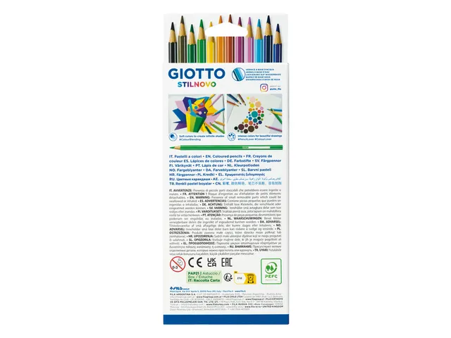 Kleurpotlood Giotto Stilnovo set à 12 kleuren