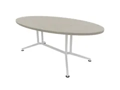 vergadertafel,HxBxD 740x2000x1100mm,ovaal,V-vormonderstel wit