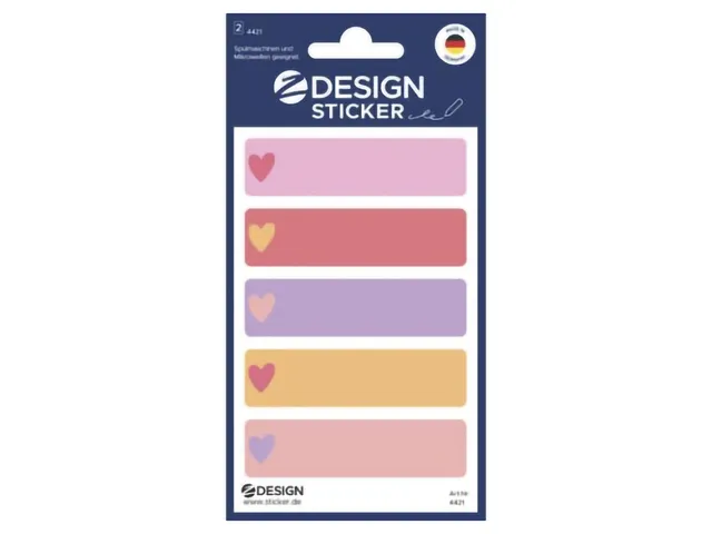 Foliesticker Z-design watervast, Hartjes, pakje à 2 vel