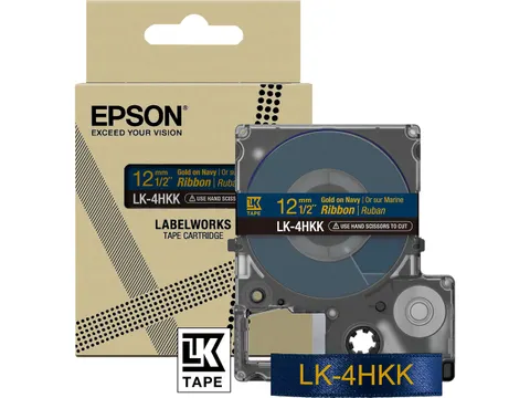 C53S654024 Epson 12Mm Gold Navyblue Lk4Hkk Tape 5M Satin Ribbon