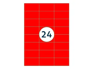 Etiket 70x37mm Fluor Rood 100 Vel - 2