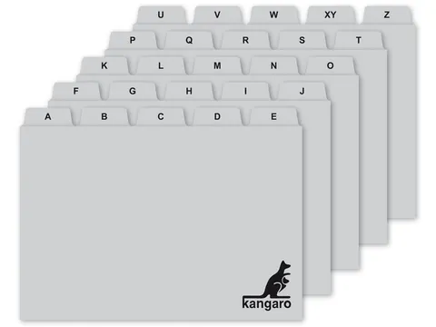 Tabkaart Kangaro A-Z PP 250 micron grijs 210x150/160mm