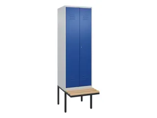 PBM-locker met bank,HxBxD 2120x600x815mm,2vak,vak B 300mm,cil.-slot - 1