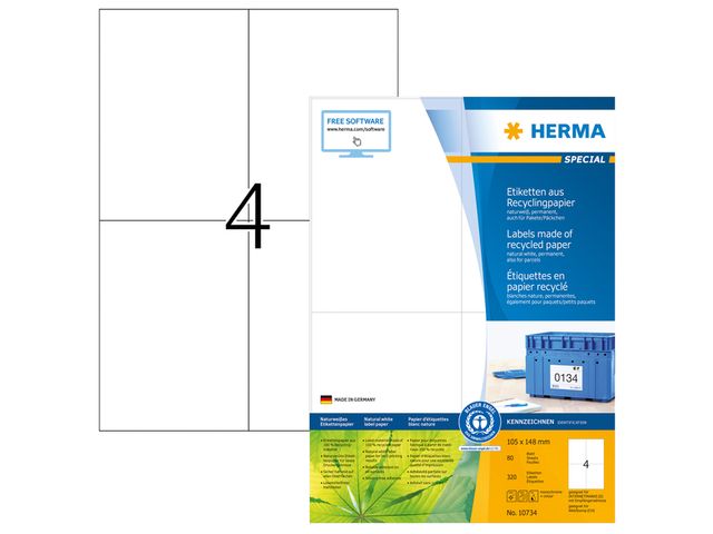 Etiket HERMA recycling 105x148mm wit | EtiketWinkel.nl