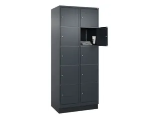 lockerkast,HxBxD 1950x800x500mm,2x5vakken,vak B 400mm,cil.-slot,sokkel - 1