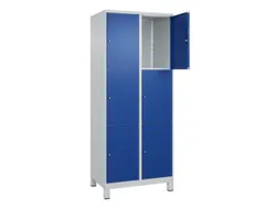 lockerkast,HxBxD 1950x800x500mm,2x3vakken,vak B 400mm,cil.-slot,voeten