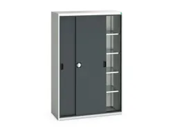 werkplaatskast 2000x1300x550mm 4xStalen bodem RAL7035 front RAL7016