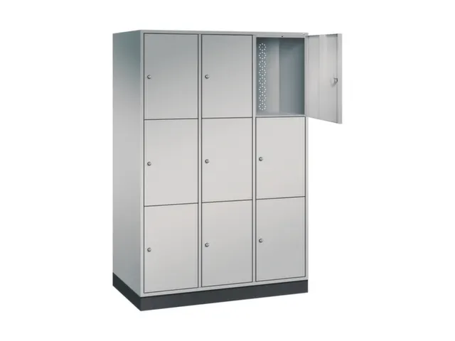 grootvolume-lockersysteem,HxBxD 1950x1220x600mm,3x3vakken,cil.-slot