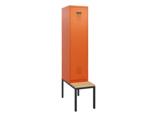 locker met bank,HxBxD 1950x400x815mm,1vak,vak B 400mm,cilinderslot - 2