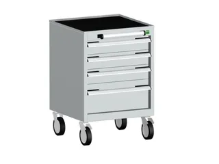 ladekast verrijdbaar 780x525x525mm 4laden RAL7035 front RAL7035 - 1
