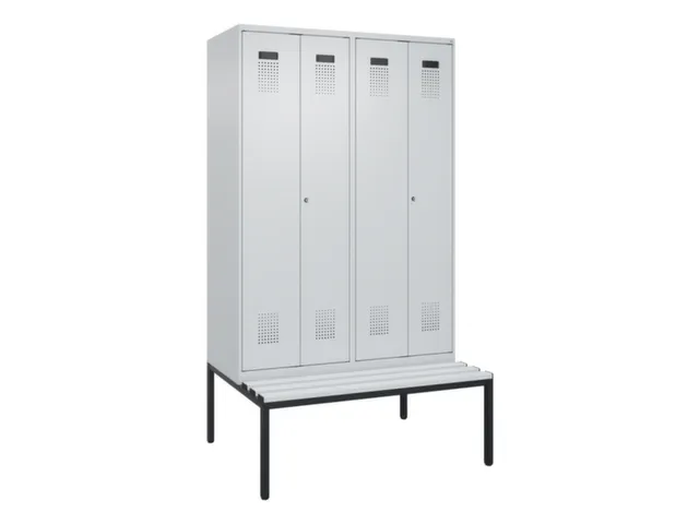 armoire vestiaire avec banc noir et blanc,HxlxP 2120x1200x815mm