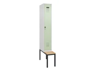locker met bank,HxBxD 2120x300x815mm,1vak,vak B 300mm,draaigrendel - 3