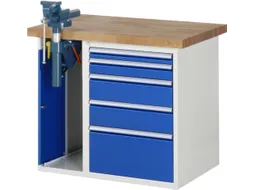 werkbank,HxBxD 890x1000x700mm,beukblad,draagverm. 750kg,2containers