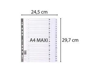 Bedrukte tabbladen geplastificeerde tabs 20-delig A-Z A4 maxi Assorti - 2