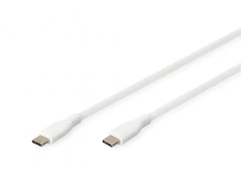 USB-C siliconen oplaadkabel USB-C USB-C 1m USB 2.0 60W wit