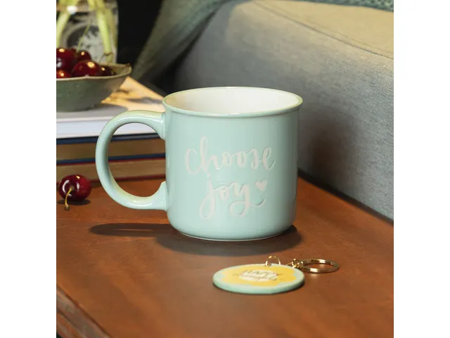 Coffret cadeau mug 580ml et porte-clés Choose Joy