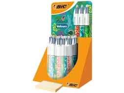Balpen Bic 4kleuren velours medium assorti