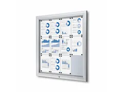 Vitrinekast mededelingenbord Outdoor 12xA4 met gasveer Zilver