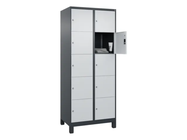 lockerkast,HxBxD 1950x800x500mm,2x5vakken,vak B 400mm,cil.-slot,voeten
