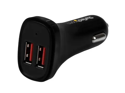 Dubbele USB autolader dual USB 24W/4.8A 2 poorts zwart