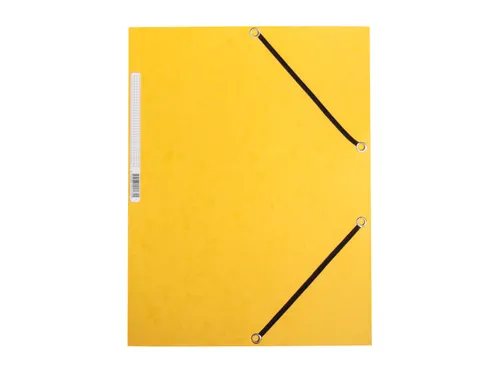 Elastomap A4 Met 3 Kleppen Karton Geel Voor 200 Vel Pak 10 Stuks
