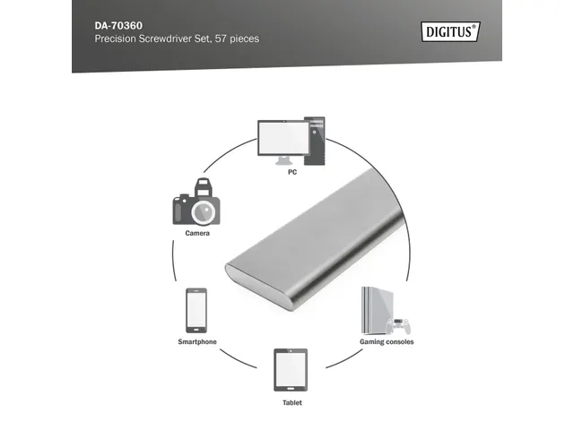 DIGITUS Fijnmechanica schroevendraaierset 57-delig