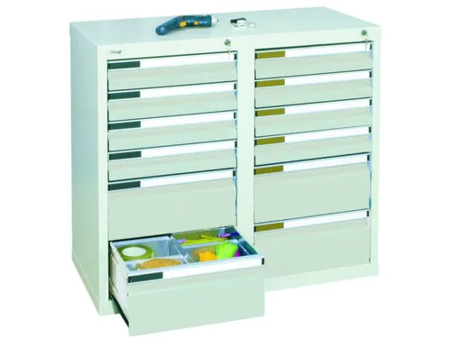 ladekast HxBxD 900x1000x500mm 12laden vergrendeling RAL7035