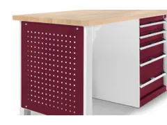 zijpaneel,v. werkbank,HxB 692x610mm,geperfor.,RAL3004