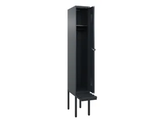 locker met bank,HxBxD 2120x300x815mm,1vak,vak B 300mm,draaigrendel - 1