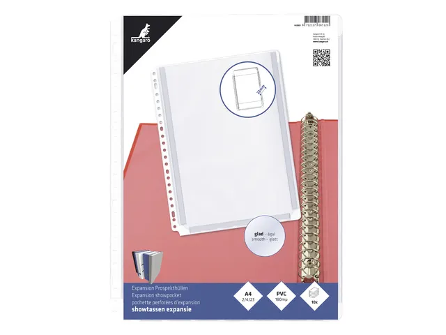 Pochette perforée Kangaro A4 23 trous PVC 0,18mm 10pcs