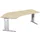 In hoogte verstelbaar hoekbureau 680-820x2166x1130mm esdoorn zilver