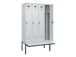 locker met bank,voor scheiding van kleding,HxBxD 2120x1200x815mm,4vak