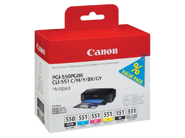 Canon PGI-550 & CLI-551 Inktcartridges Multipack Zwart/Kleur