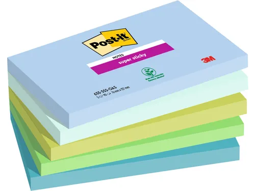 Memoblok 3M Post-it 655 76mmx127mm Super Sticky Oasis