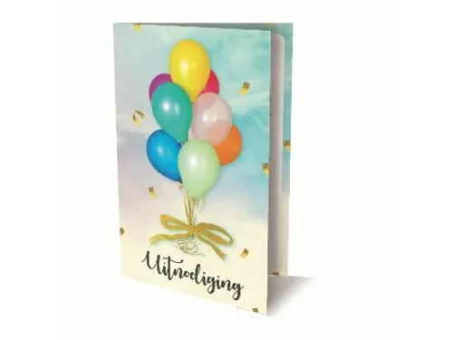 Interstat Uitnodiging Ballonnen PK 875 Set van 6 kaarten + enveloppen