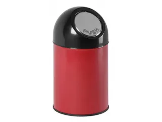 Afvalbak met pushdeksel en binnenemmer 30 Liter Rood - 1