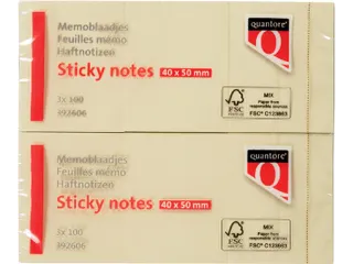 Memoblok Quantore 38x51mm geel - 2