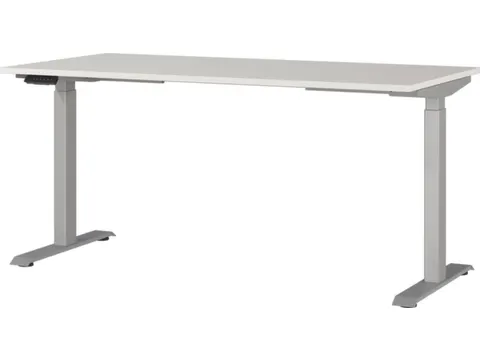 Elektrisch ihv bureau,HxBxD 720-1200x1600x800mm,blad lichtgrijs