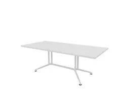 vergadertafel,HxBxD 740x2100x1000mm,rechthoekig,V-vormonderstel wit